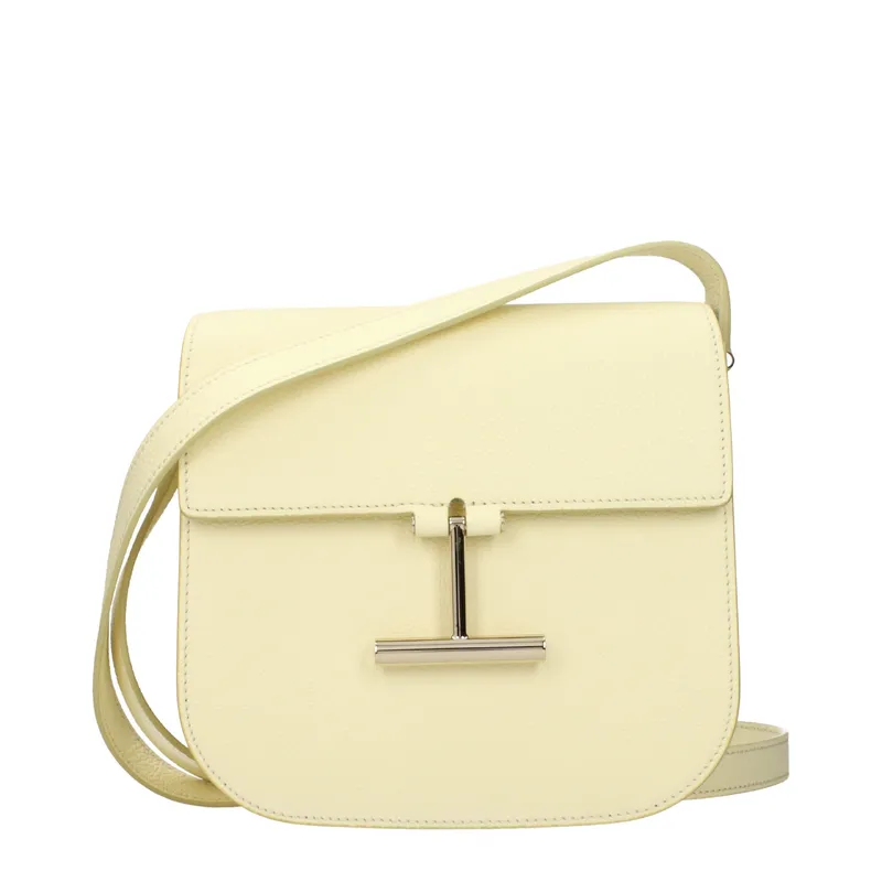 Yellow Leather Crossbody Bag