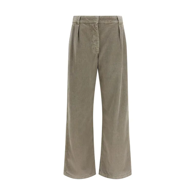 Gray Cotton Casual Pants