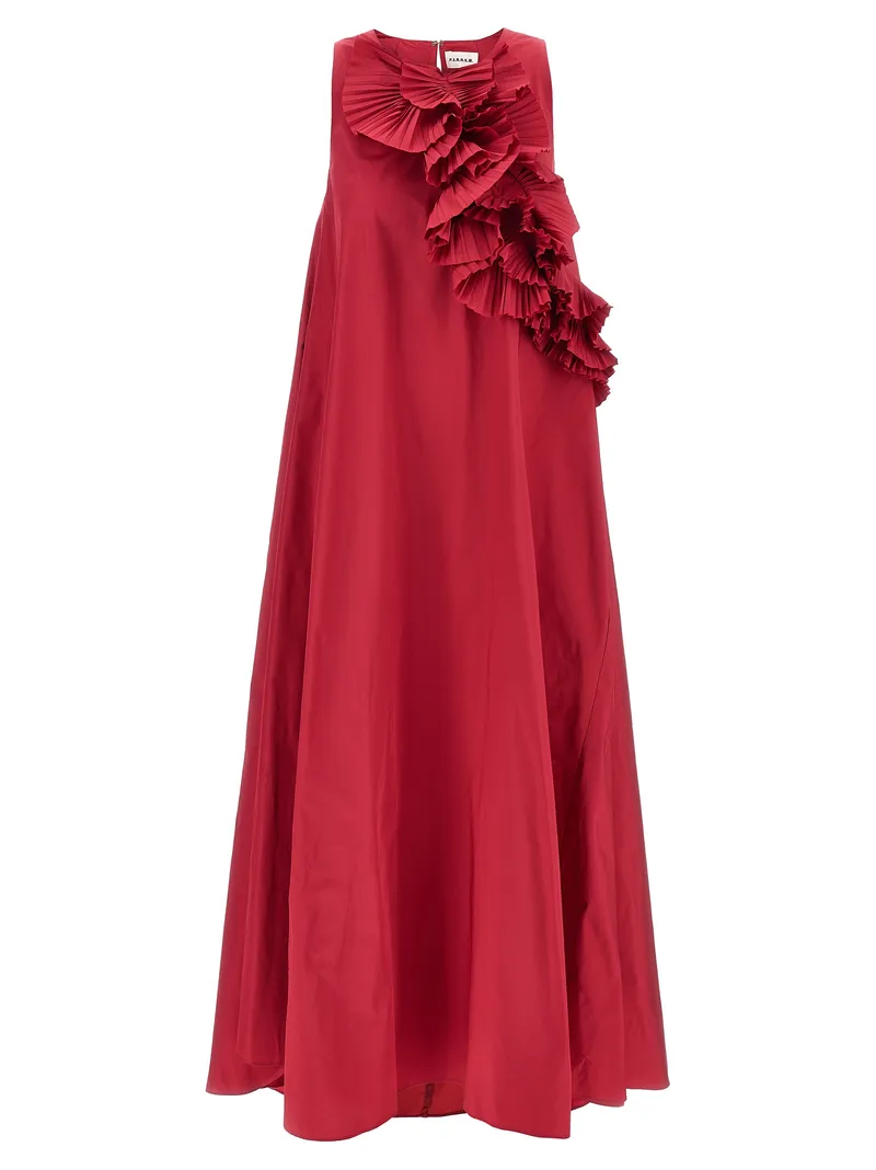 Fuchsia Polyester Long Dress