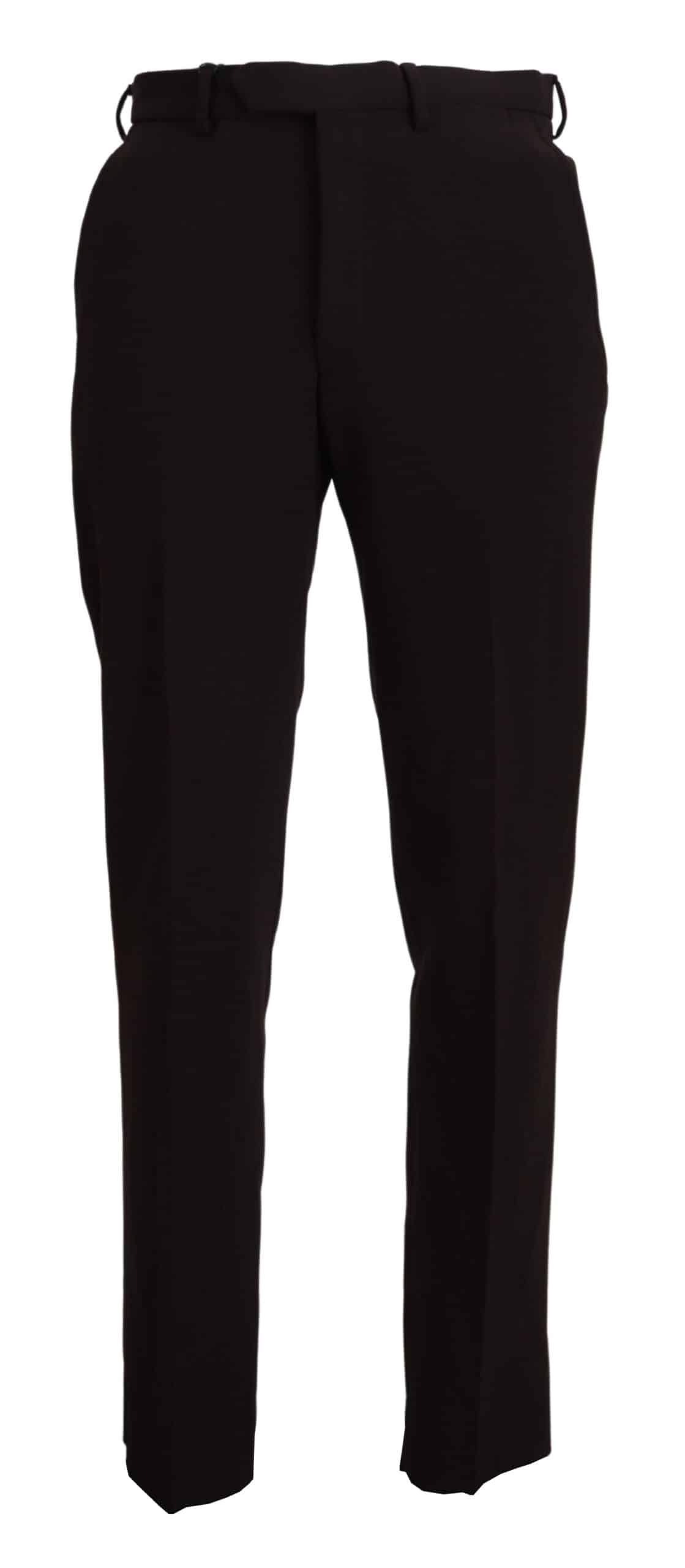 Pantalon noir élégant en tissu.