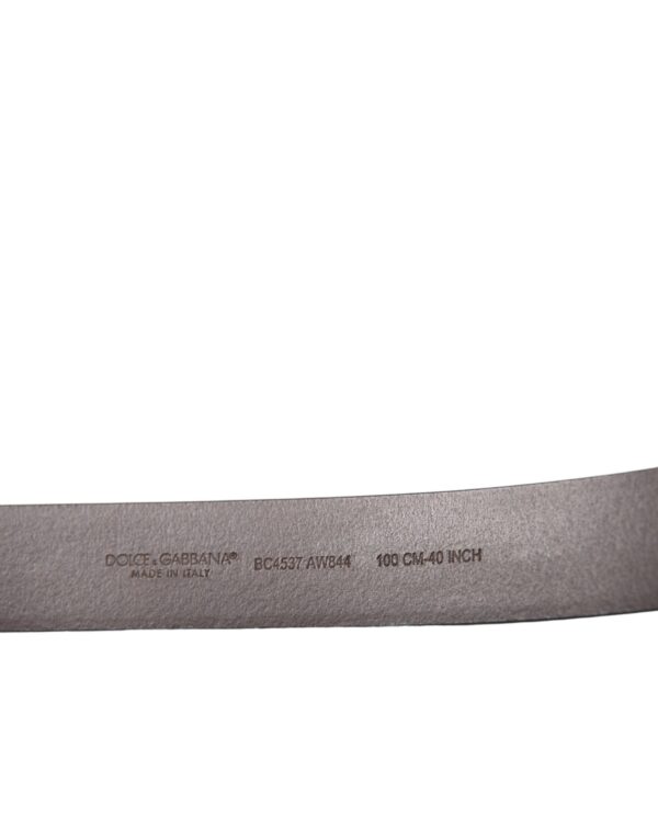 Dolce & Gabbana Brown Calf Leather Gold Metal Buckle Belt – Image 5