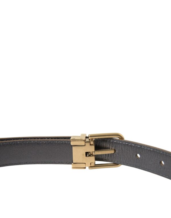 Dolce & Gabbana Metallic Gold Calf Leather Metal Buckle Belt – Image 5