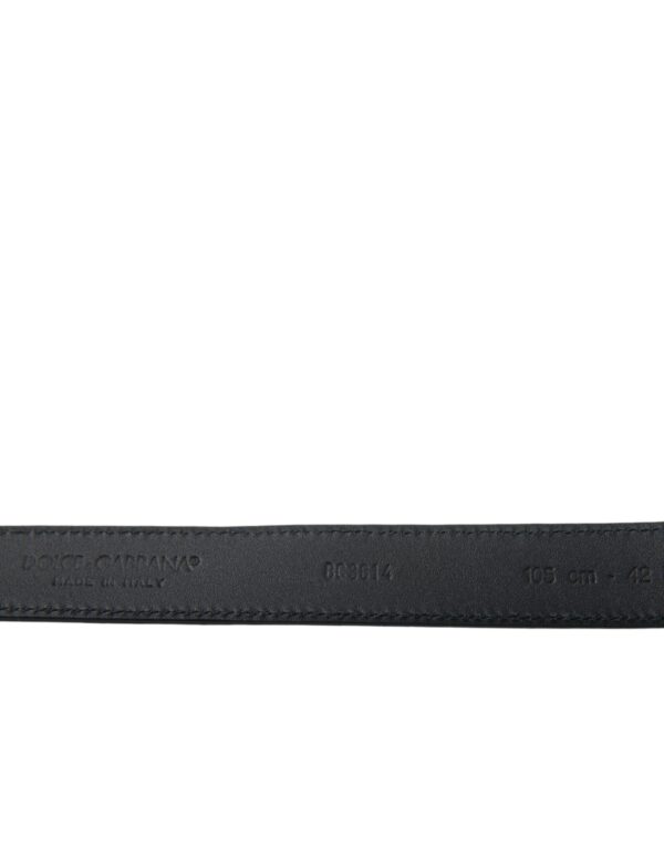 Dolce & Gabbana Blue Suede Leather Gold Metal Buckle Belt – Image 4