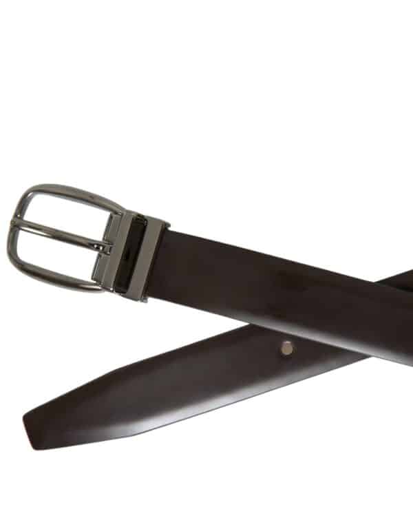 Dolce & Gabbana Dark Brown Leather Silver Metal Buckle Belt – Image 6