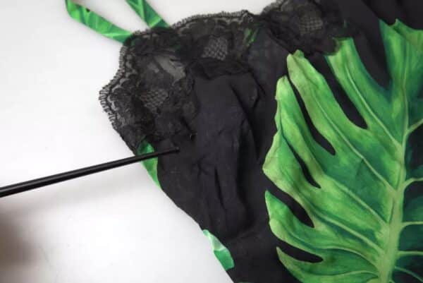 Dolce & Gabbana Black Philodendron Print Silk Camisole Underwear – Image 3