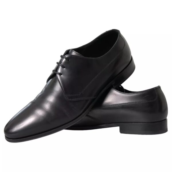 Dolce & Gabbana Black Leather Derby Formal Dress Men Shoes – Image 2