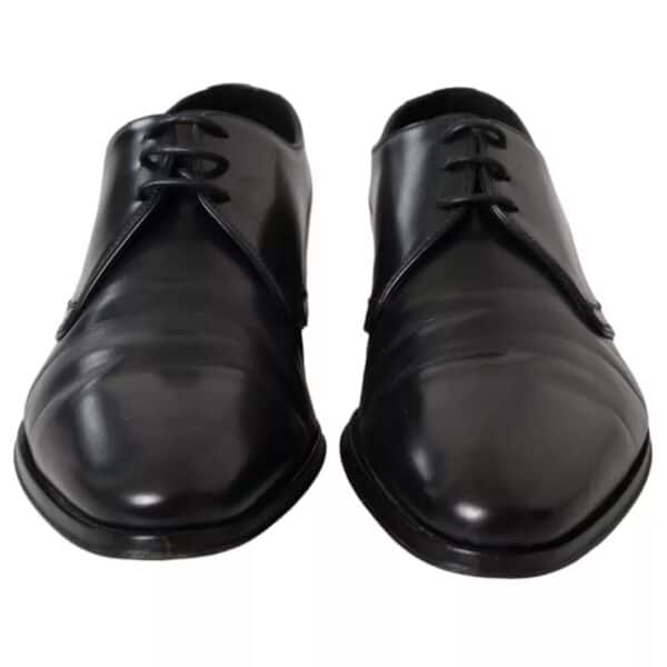 Dolce & Gabbana Black Leather Derby Formal Dress Men Shoes – Image 5