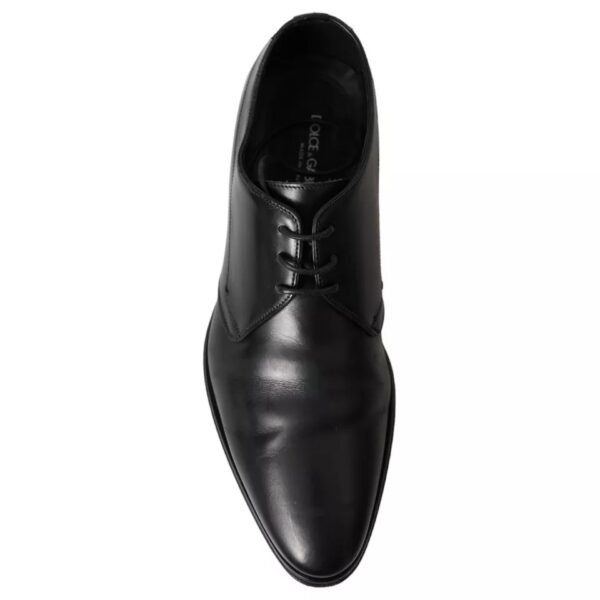 Dolce & Gabbana Black Leather Derby Formal Dress Men Shoes – Image 6