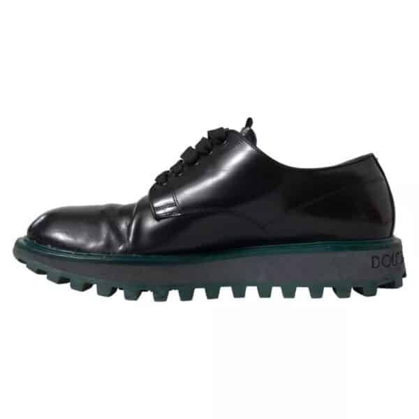 Dolce & Gabbana Black Leather Derby Formal Dress Shoes – Image 7