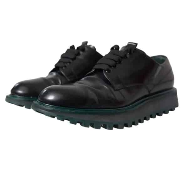 Dolce & Gabbana Black Leather Derby Formal Dress Shoes – Image 8