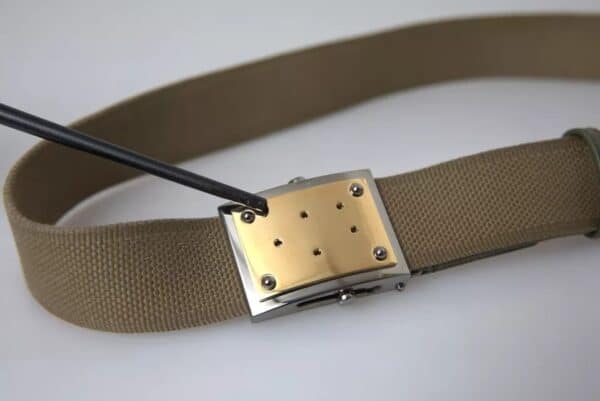 Dolce & Gabbana Brown Canvas Square Metal Buckle Men Belt – Image 4