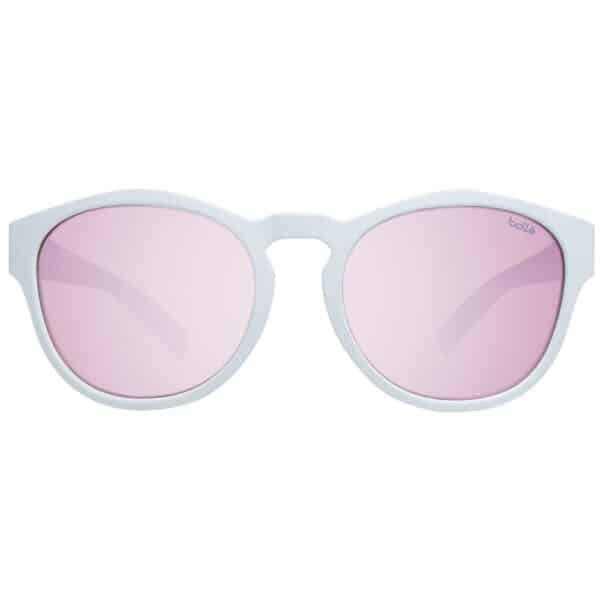 Lunettes de soleil blanches avec verres roses.