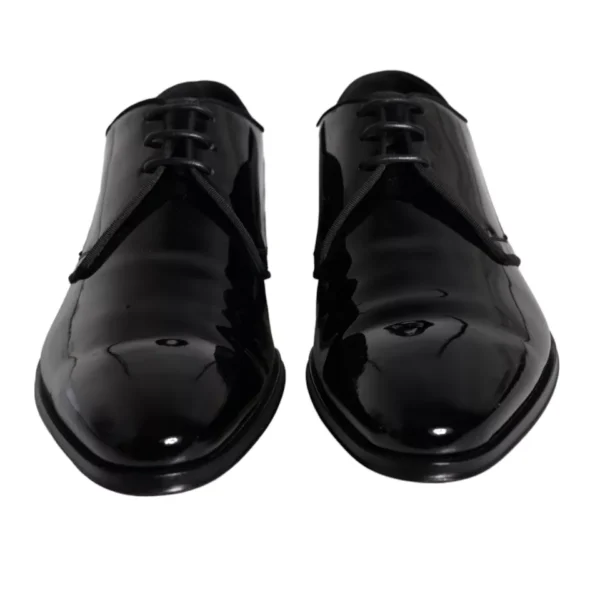 Dolce & Gabbana Black Calfskin Leather Derby Men Dress Shoes – Image 3