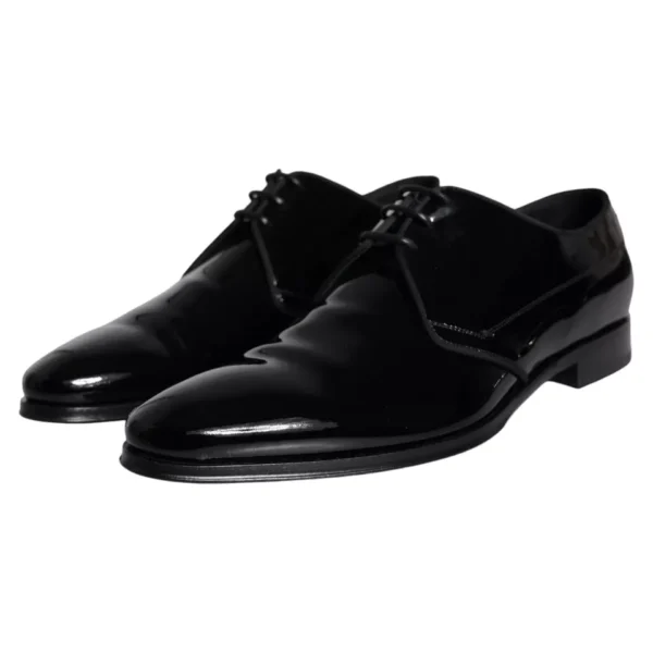 Dolce & Gabbana Black Calfskin Leather Derby Men Dress Shoes – Image 4