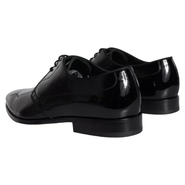 Dolce & Gabbana Black Calfskin Leather Derby Men Dress Shoes – Image 5