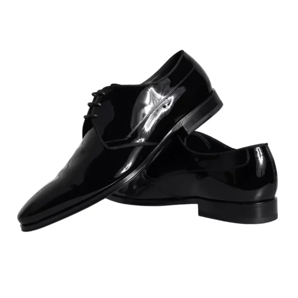 Dolce & Gabbana Black Calfskin Leather Derby Men Dress Shoes – Image 7