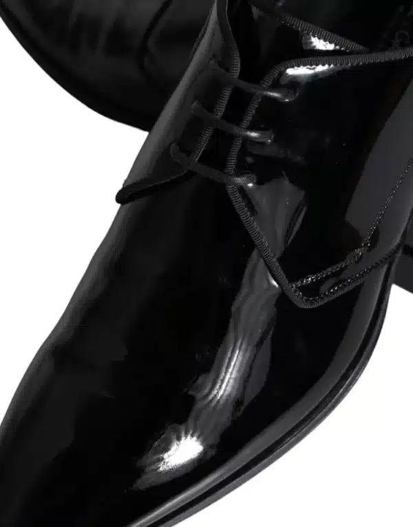 Dolce & Gabbana Black Calfskin Leather Derby Men Dress Shoes – Image 8