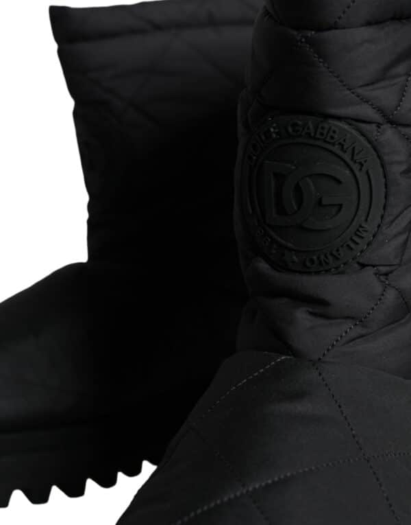 Dolce & Gabbana Black Nylon Padded Mid Calf Men Boots Shoes – Image 8