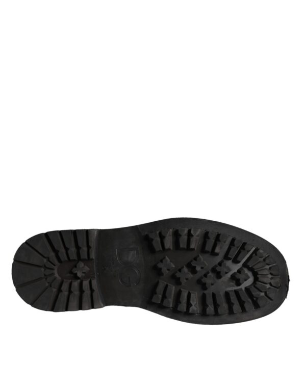 Dolce & Gabbana Black Lace Up Mid Calf Boots Men Shoes – Image 6