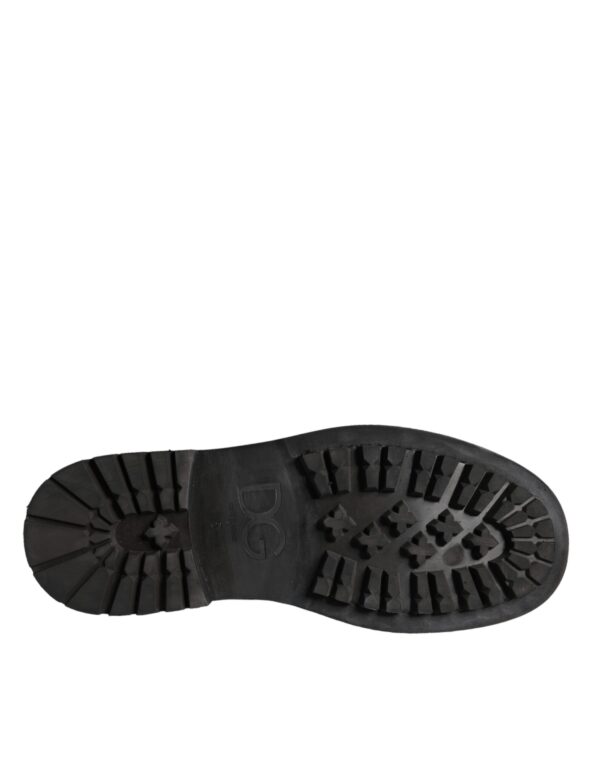 Dolce & Gabbana Black Lace Up Mid Calf Boots Men Shoes – Image 7