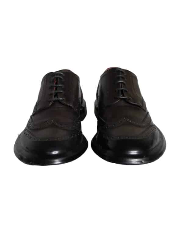 Dolce & Gabbana Black Leather Oxford Wingtip Formal Men Shoes – Image 2