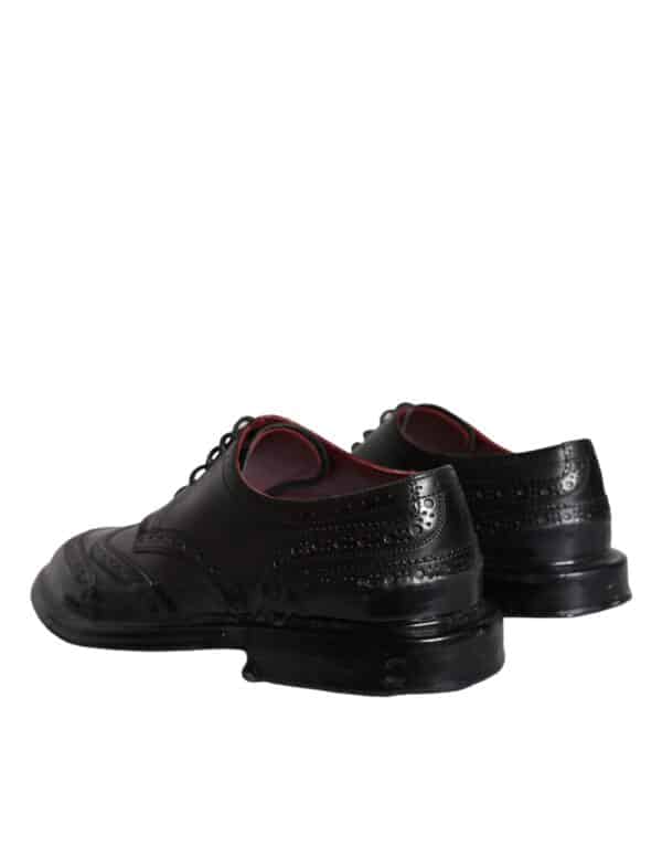 Dolce & Gabbana Black Leather Oxford Wingtip Formal Men Shoes – Image 4