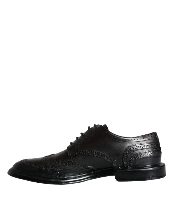 Dolce & Gabbana Black Leather Oxford Wingtip Formal Men Shoes – Image 5