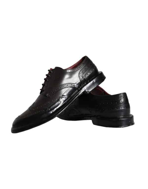 Dolce & Gabbana Black Leather Oxford Wingtip Formal Men Shoes – Image 7