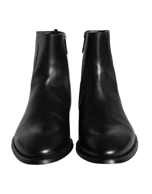 Dolce & Gabbana Black Calf Leather Men Ankle Boots Men Shoes – Image 2