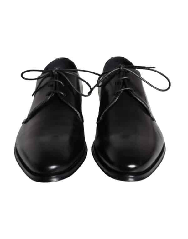 Dolce & Gabbana Black Calfskin Leather Derby Men Dress Shoes – Image 2