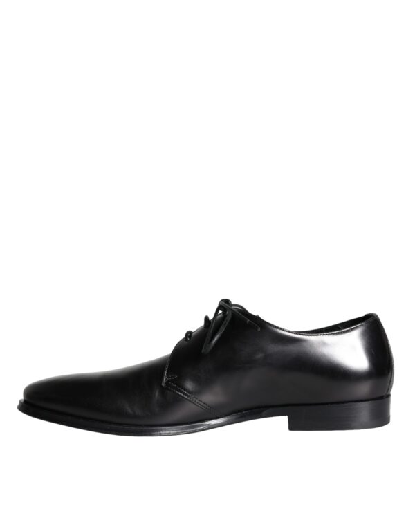 Dolce & Gabbana Black Calfskin Leather Derby Men Dress Shoes – Image 5