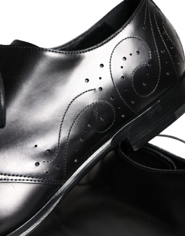 Dolce & Gabbana Black Calfskin Leather Derby Men Dress Shoes – Image 8
