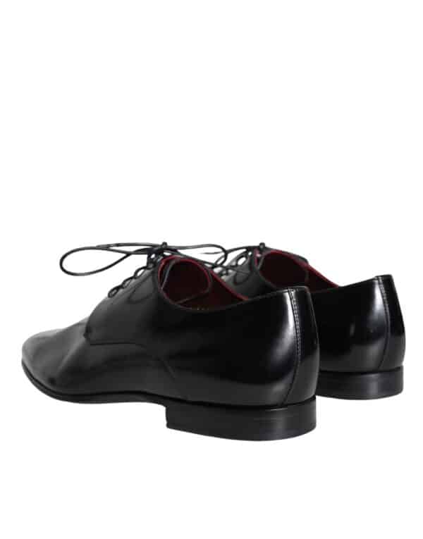 Dolce & Gabbana Black Calfskin Leather Derby Dress Men Shoes – Image 4