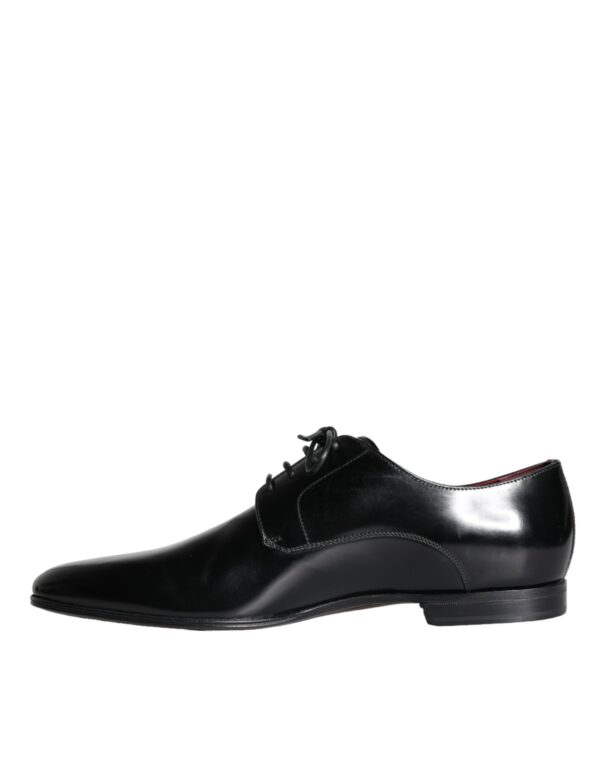 Dolce & Gabbana Black Calfskin Leather Derby Dress Men Shoes – Image 5