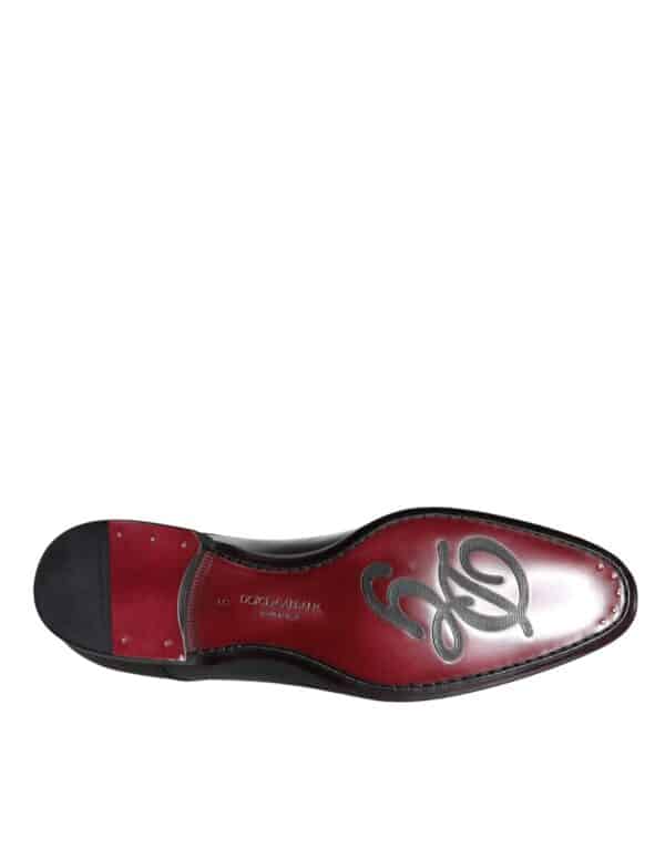 Dolce & Gabbana Black Calfskin Leather Derby Dress Men Shoes – Image 6