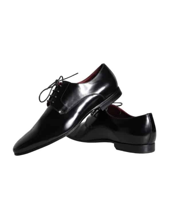 Dolce & Gabbana Black Calfskin Leather Derby Dress Men Shoes – Image 7