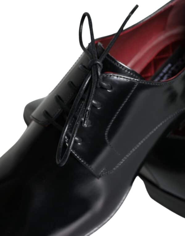 Dolce & Gabbana Black Calfskin Leather Derby Dress Men Shoes – Image 8