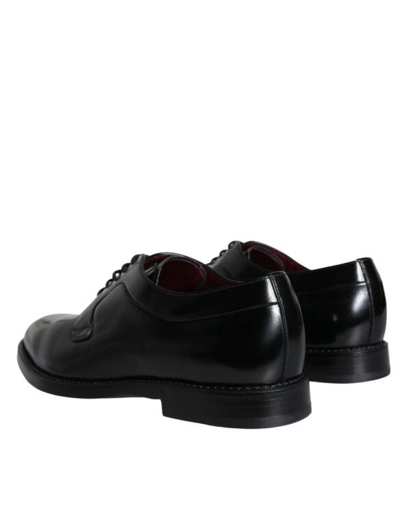 Dolce & Gabbana Black Calfskin Leather Derby Men Dress Shoes – Image 4