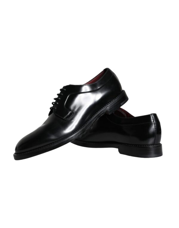 Dolce & Gabbana Black Calfskin Leather Derby Men Dress Shoes – Image 7