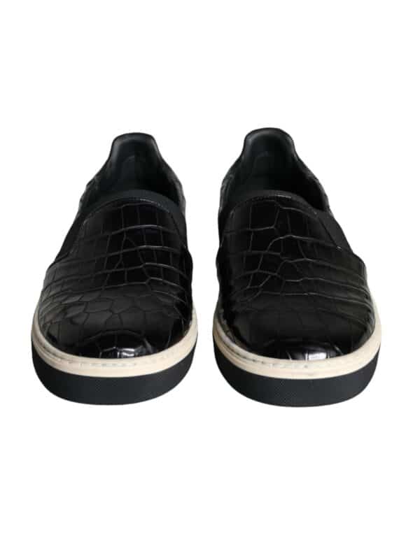 Dolce & Gabbana Black Leather Loafers Slippers Casual Shoes – Image 2