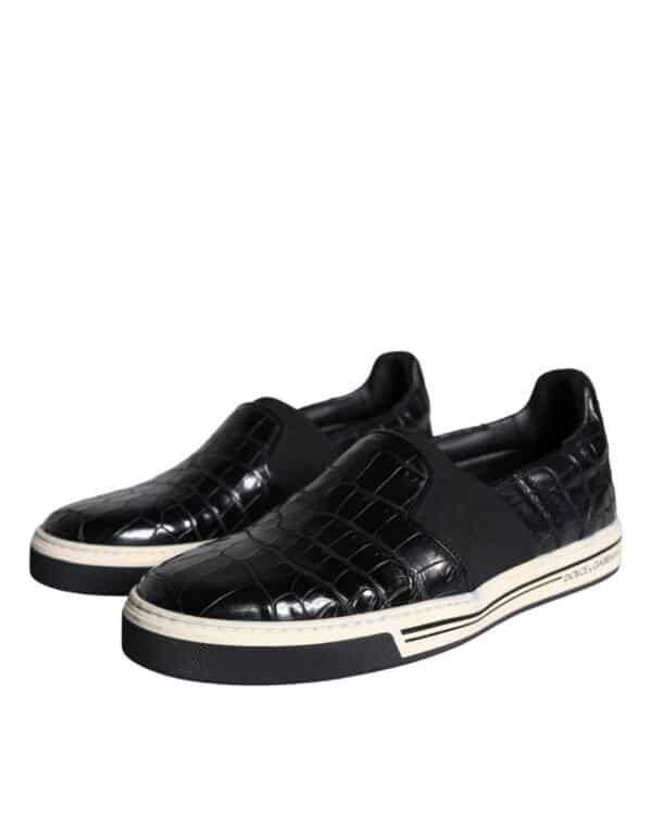 Dolce & Gabbana Black Leather Loafers Slippers Casual Shoes – Image 3