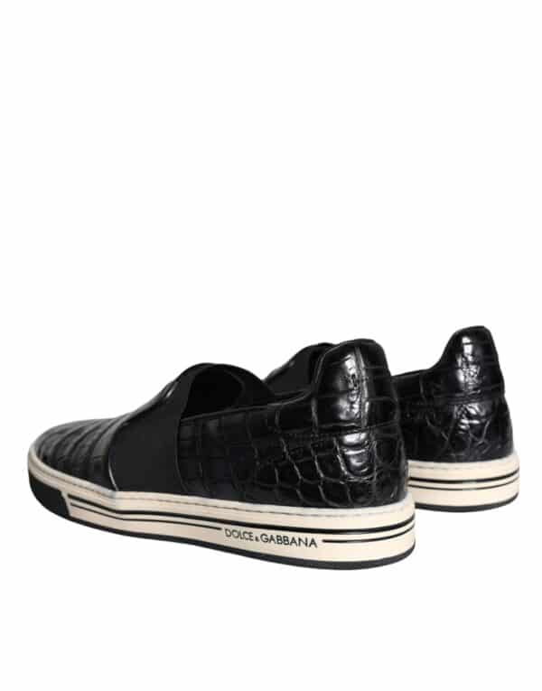 Dolce & Gabbana Black Leather Loafers Slippers Casual Shoes – Image 4