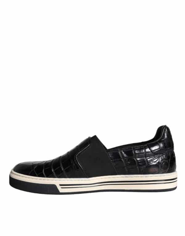 Dolce & Gabbana Black Leather Loafers Slippers Casual Shoes – Image 5