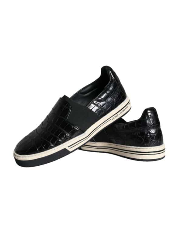 Dolce & Gabbana Black Leather Loafers Slippers Casual Shoes – Image 7