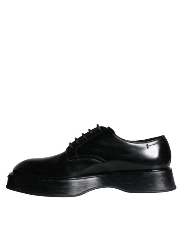Dolce & Gabbana Black Calf Leather Derby Formal Dress Shoes – Image 5