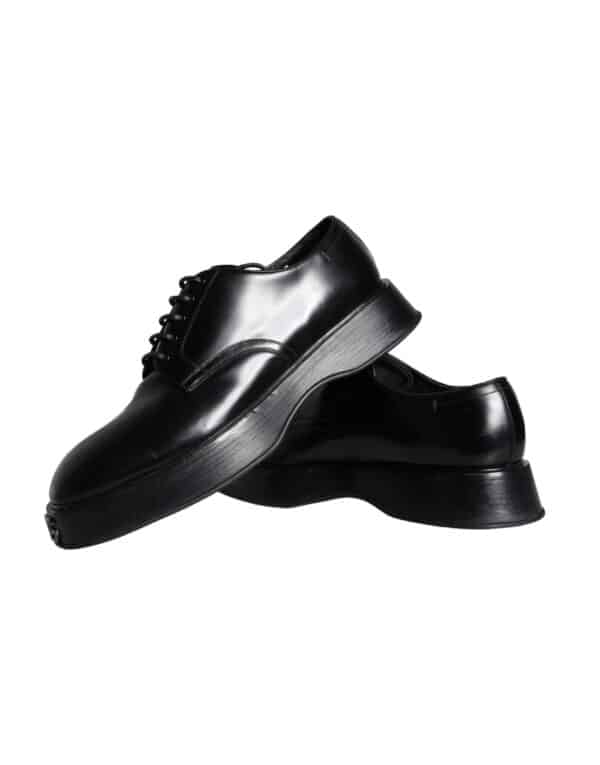Dolce & Gabbana Black Calf Leather Derby Formal Dress Shoes – Image 8