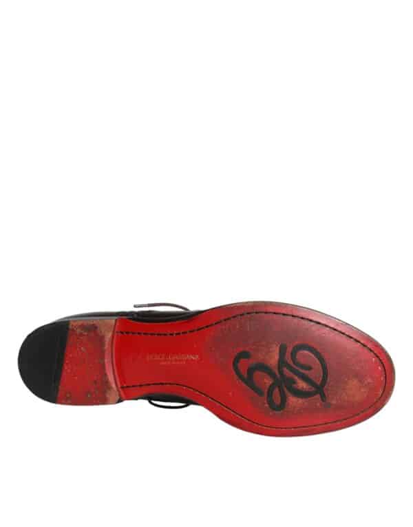 Dolce & Gabbana Brown Calfskin Leather Lace Up Oxford Shoes – Image 7