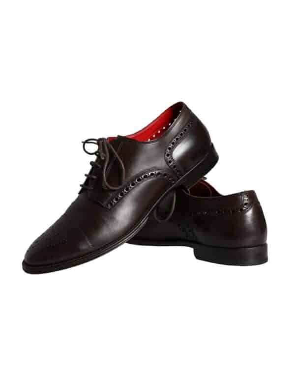 Dolce & Gabbana Brown Calfskin Leather Lace Up Oxford Shoes – Image 8