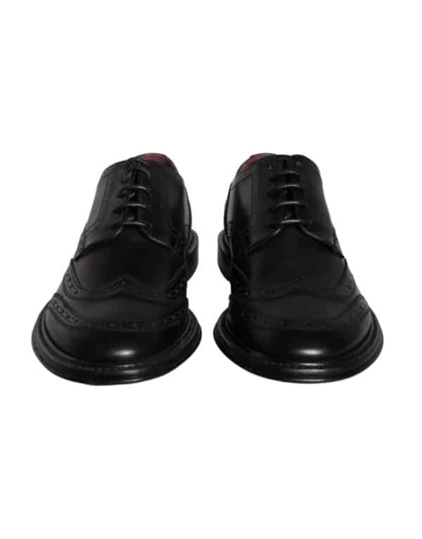 Dolce & Gabbana Black Leather Oxford Wingtip Formal Men Shoes – Image 2