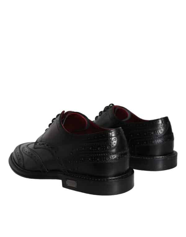 Dolce & Gabbana Black Leather Oxford Wingtip Formal Men Shoes – Image 4